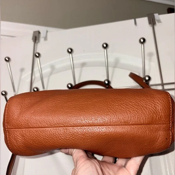 Coach Pebbled Leather Structured Satchel Crossbody Brown - Picture 4 of 12